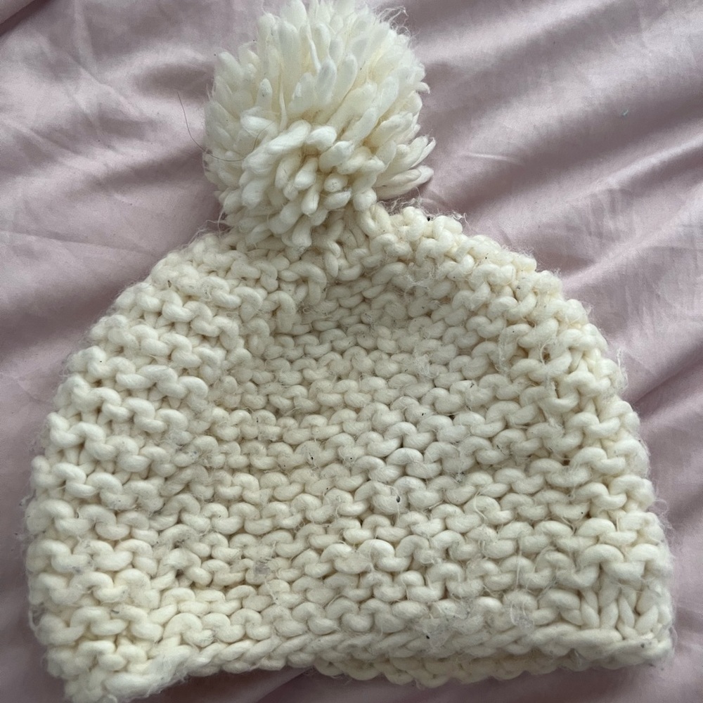 White Knit Beanie